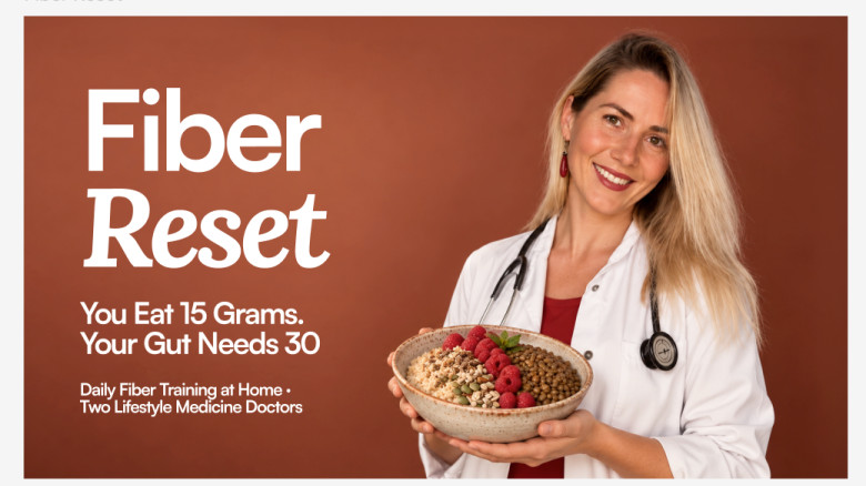 Fiber Reset: Flatter Days & Easier Digestion — Daily Fiber Training at Home by Two Lifestyle Medicine Doctors